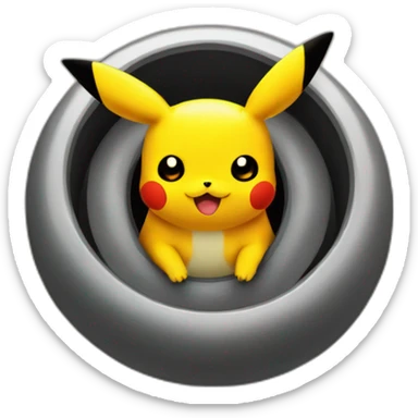 picachu in orange ring sticker