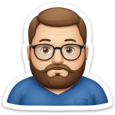 Fat Man with beard sticker