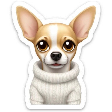 Chihuahua with white sweater sticker