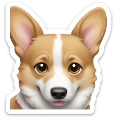 Cute corgi wearing a baby blue sweater, iOS 18 style sticker