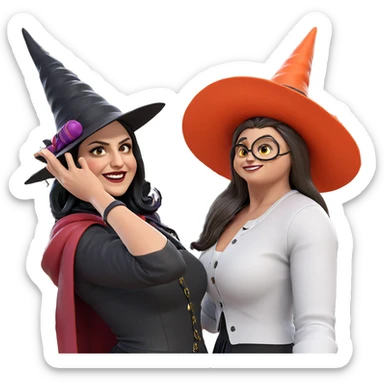 witchy girls on bicycles sticker