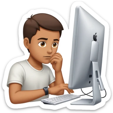 Une personne joue sur un ordinateur  sticker