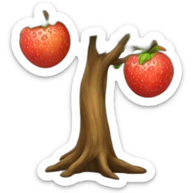 a tree with a juicy fruit sticker