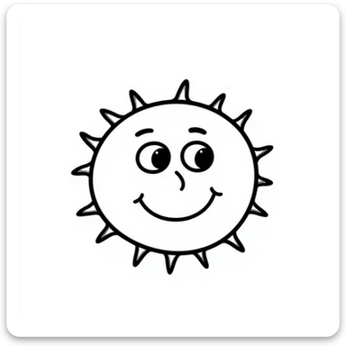 smiling sun hand drawn doodle style sticker