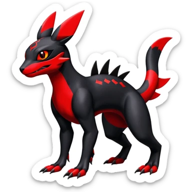 Salandit-Umbreon-Guilmon-Fakémon-hybrid-creature (full body)  sticker
