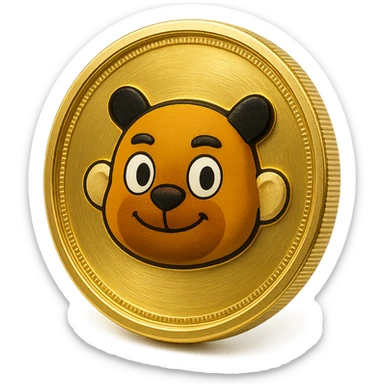 flat gold token with only the mascot's head centered, mascot's head in original color, simple, no text or extra elements sticker