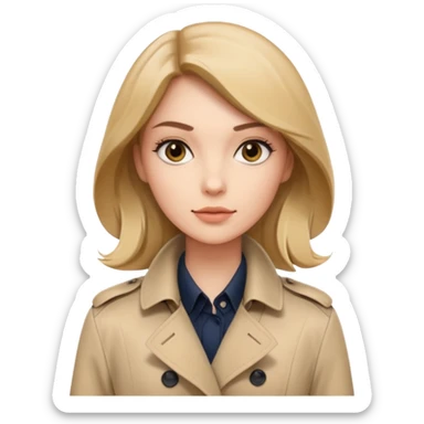 Woman wearing Burberry coat sticker