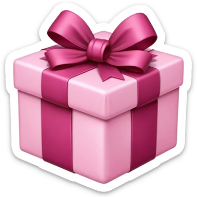 burgundi gift with a pink bow sticker