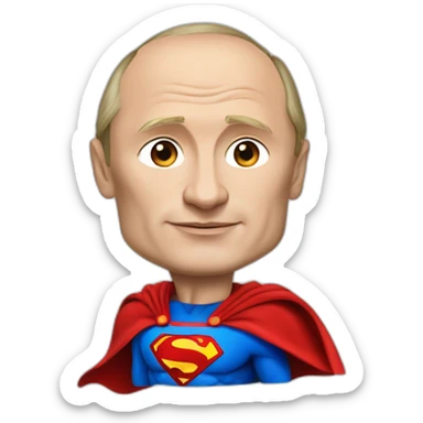 Vladimir putin in superman suit sticker