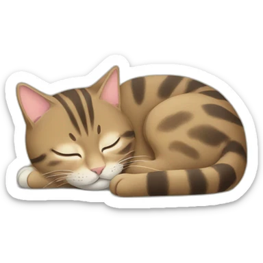 Tabby cat is sleeping sticker