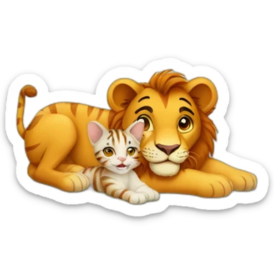 Lionne with baby tigger cat sticker