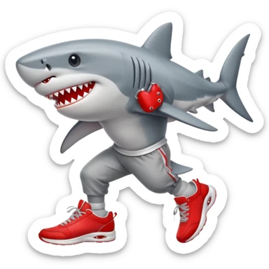 Shark with red shoes sticker