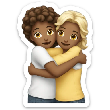 Two bestie hugging sticker