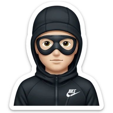 White person wearing a Nike Tex with hood and ski mask co all black and https://encrypted-tbn0.gstatic.com/images?q=tbn:ANd9GcTQEV3H5Fpq8Dp-ki2RTwgbdHqMsKZzDtarA9ywqiFzKVKjxdLc5Fq9yDOax7-XC4trueI2pFuItpqM_TVrGODdDG5la_rbm9lB8utSLKXm&s=10 sticker