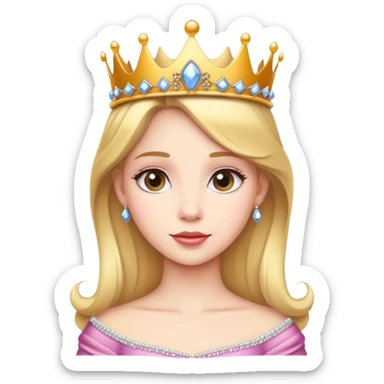 princess with crown and tiara sticker