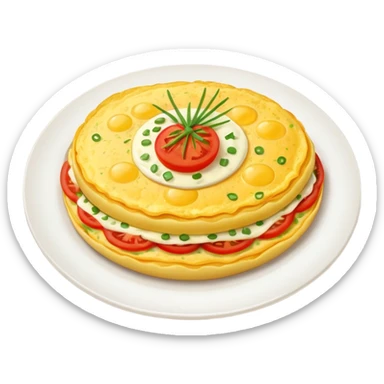 Omelet with tomato and chives  sticker