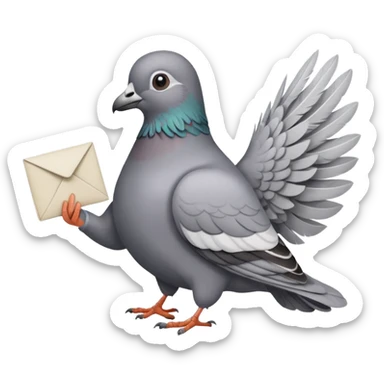 Pigeon with a letter  sticker