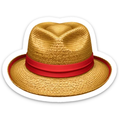 just a straw hat with red detailing sticker