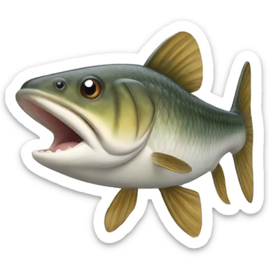 Realistic musky fish sticker