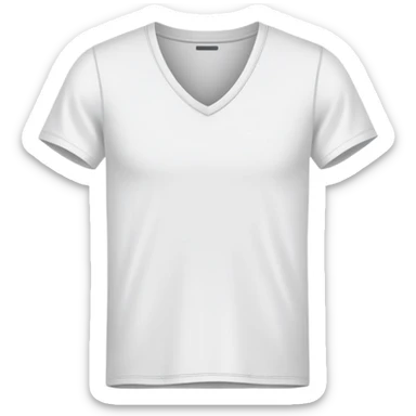 single white fitted v-neck t-shirt, cropped length, simple clean isolated garment only, no accessories, plain white background sticker
