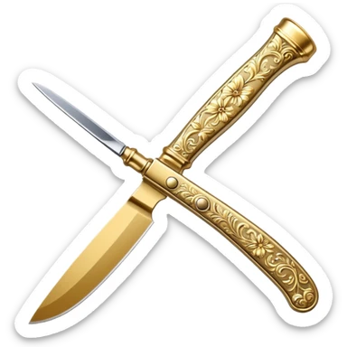 gold straight razor sticker