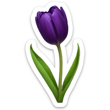 dark purple single tulip sticker