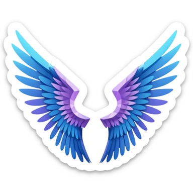 can you generate 6 unique angel wings designs? just the wings - no body, head, or feet necessary sticker