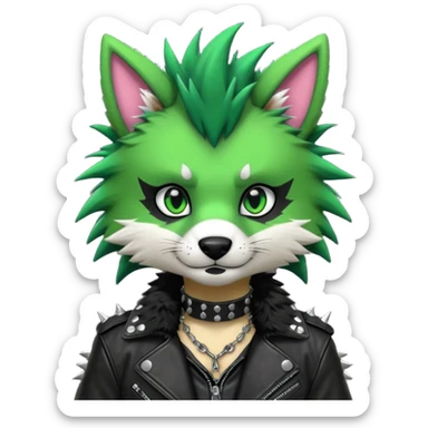 Cool punky badass Fursuit-furry-fursona sticker