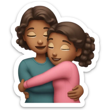 Niece and aunt hugging sticker