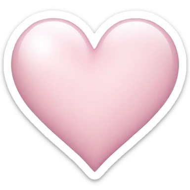 Shiny pale pink heart  sticker