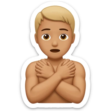 arms crossing neck choking yourself sticker