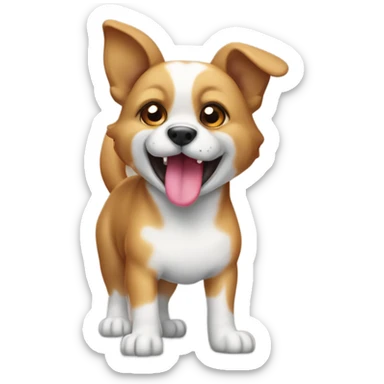 Perro de cuerpo completo pequeñito jugando con su lengua fuera sticker