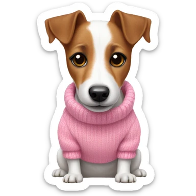 Jack Russell terrier in a pink sweater sticker