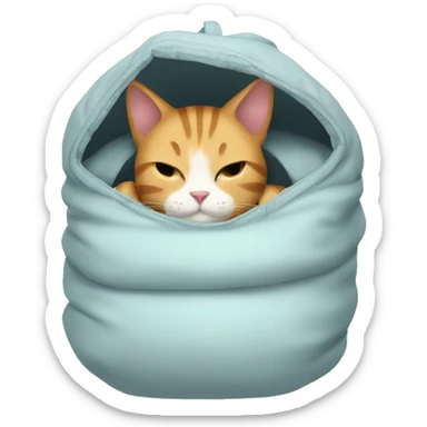 Cat in sleepin bag sticker