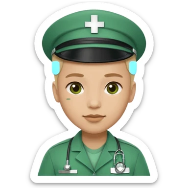 medic being accepted on a hospital sticker