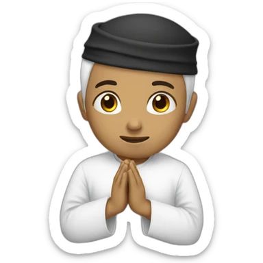 White Muslim pray sticker