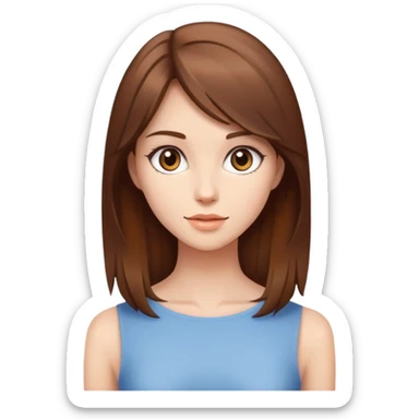 A beautiful girl with brown hair and a slender figure sticker