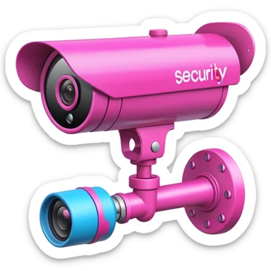 Security Camera pink with graffity sticker
