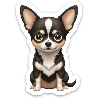 Light black chihuahua white and grey sticker