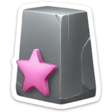 iron ingot with a pink star sticker