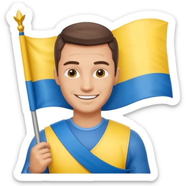 The Ukrainian man with flag sticker
