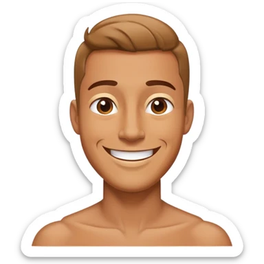 man smile angle 30 degree sticker