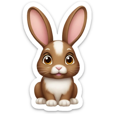 brown bunny with lop ears sticker