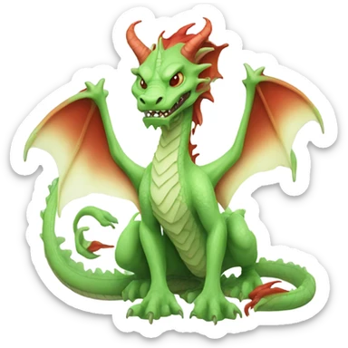 chinese dragon [politically incorrect, ( { female, alien, color: light green, hair:red, eyes:cat} ] on a [{ white dragon}]) sticker