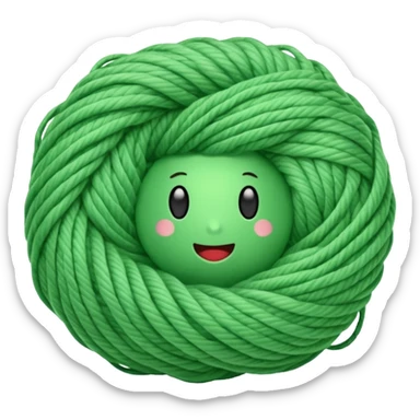 green ball of yarn sticker