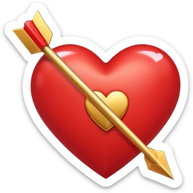 Un corazón con una flecha y una P sticker