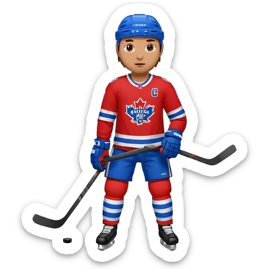 Hockey player in red and blue full body sticker