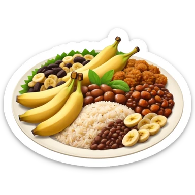 Food plate with brazilian food sticker