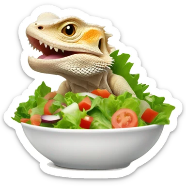bearded dragon eating a salad sticker