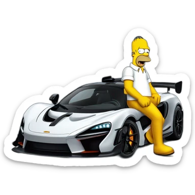 Homer Simpson dans une McLaren senna sticker